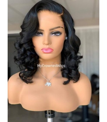 Undetectable tight wavy 5*5 HD lace closure human hair wig【hcw121】