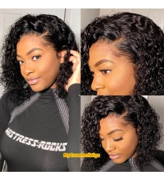 Stock Virgin Hair Deep Curly Bob 360 Lace Wig -【MCW368】