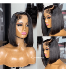 5*5 undetectable side parting bob HD lace closure human hair wig【hcw116】