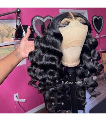 5*5 undetectable loose wave HD lace closure human hair wig【hcw006】