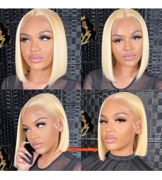 Brazilian virgin blonde color summer bob lace front wig -[MCWBB1]