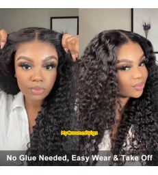 Pre Cut Lace Wear & Go Curly Wave 13x6 HD Lace Frontal Glueless Wig -[wg002]