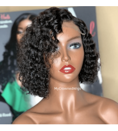 5*5 undetectable curly bob HD lace closure human hair wig【hcw102】