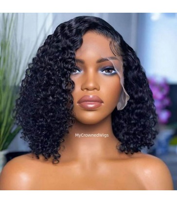 Pre Plucked 360 Lace Wig Curly Bob Virgin Hair-[MCW368]
