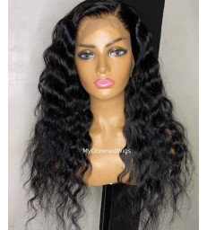 Stock Brazilian Virgin Hair Beach Wave 360 Lace Wig -【MCW351】