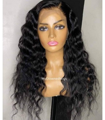 Brazilian virgin beach wave 360 wigs with pre plucked hairline--[MCW351]