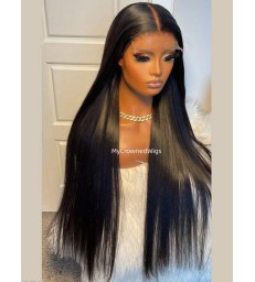 5*5 undetectable silk straight HD lace closure human hair wig【hcw001】