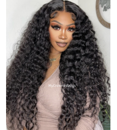 Pre Cut Lace Wear and Go Curly Wave 13x6 HD Lace Frontal Glueless Wig -[wg002]