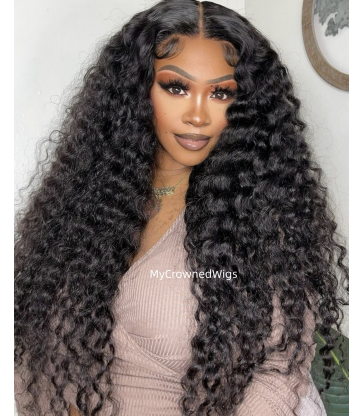 Curly Wave Wear & Go Pre Cut Glueless 13*6 HD lace Pre-plucked Wig Bleached knots -[wg002]