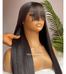 Wear and Go | Pre Cut Glueless HD Invisible Lace Wig 5x5/13x6 Bang Straight Wigs [wg007]