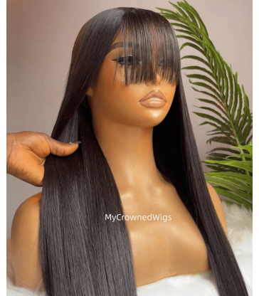 Wear and Go | Pre Cut Glueless HD Invisible Lace Wig 5x5/13x6 Bang Straight Wigs [wg007]