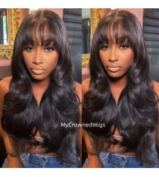 Wear & Go Pre Cut Glueless HD Invisible Lace Wig 5x5/13x6 Bang Wave Wigs [wg008]