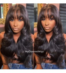 Wear and Go Pre Cut Glueless HD Invisible Lace Wig 5x5/13x6 Bang Wave Wigs [wg008]