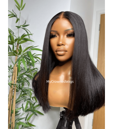 brazilian virgin Summer Long Blunt Cut Bob 360 frontal lace wig [MCW345]