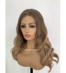 Ombre color wavy European human hair lace front wig [my001]