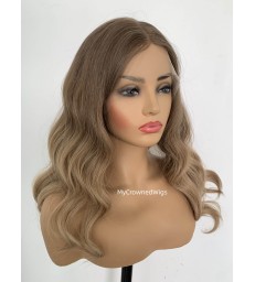 Ombre color wavy European human hair lace front wig [my001]