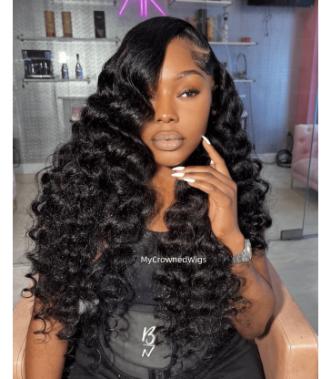 Brazilian virgin loose deep wave 360 frontal wig -[MCW352]