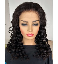 【on sale】5*5 undetectable Big curls HD lace closure human hair wig【m6896】