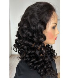 【on sale】5*5 undetectable Big curls HD lace closure human hair wig【m6896】
