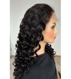 【on sale】5*5 undetectable Big curls HD lace closure human hair wig【m6896】