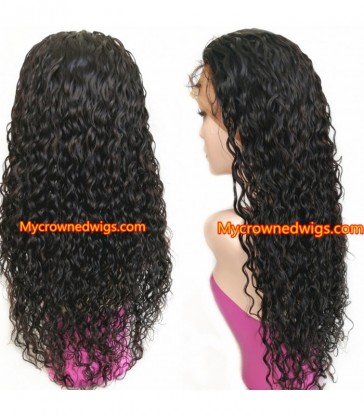 Stock Preplucked Deep Curly Human Hair 360 Lace Wig -【MCW340】