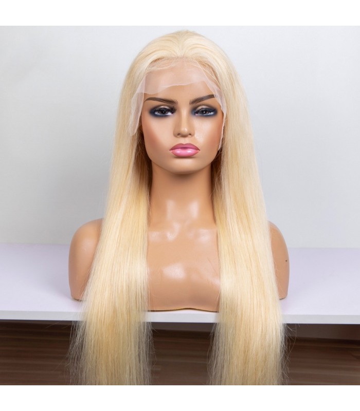 13x6 613 Blonde Brazilian Straight Human Hair lace front Wigs 【MCW333】