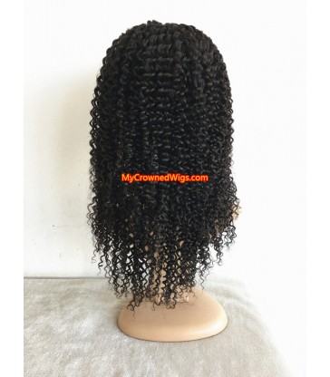 Brazilian virgin jerry curl bleached knots lace front wig-[MCW605]