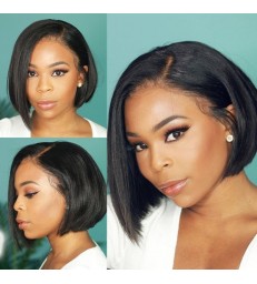 Side Parting Straight Bob Style 13*6 Lace Front Wig -【LFW02】