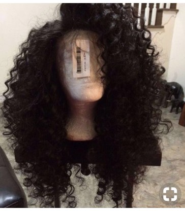 Spanish Curl Brazilian virgin human hair 370 Lace Frontal Wigs [MCW385]
