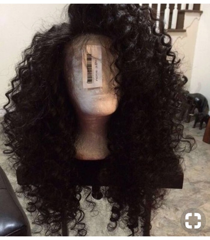 Spanish Curl Brazilian virgin human hair 370 Lace Frontal Wigs [MCW385]