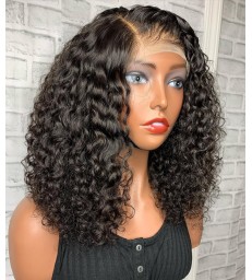 Virgin Hair Beach Curly Bob 5x5 HD Lace Closure Wig -【HCW107】