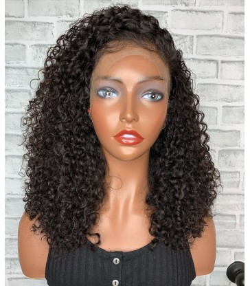 Virgin Hair Curls Bleached Knots 13x4 Lace Front Wig--【MCW609】