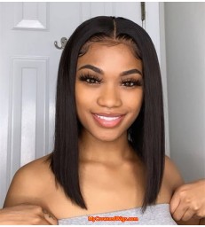 Blunt Cut Straight Bob Virgin Hair 13*6 Lace Front Wig -【LF222】