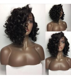 Stock Brazilian Virgin Hair Wavy Bob 360 Lace Wig -【MCW344】