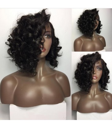 Brazilian Virgin Hair Wavy Bob 360 Lace Wig -【MCW344】