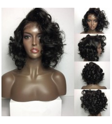 Brazilian Virgin Human Hair Bob Wave Full Lace Wig -【MCW277】