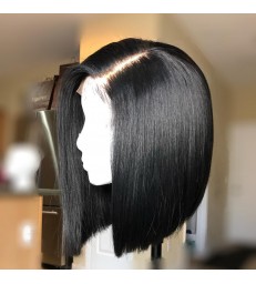 Virgin Human Hair Blunt Cut Straight Bob 360 Wig -【BOB001】