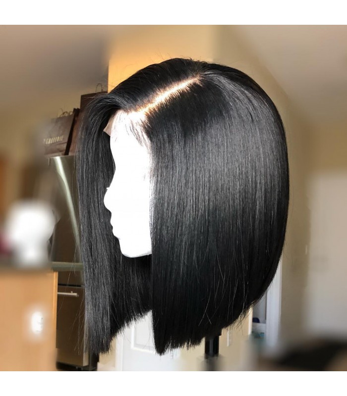 Brazilian virgin human hair Straight bob 360 wigs with pre plucked hairline--[bob001]