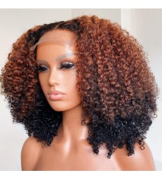 Virgin Human Hair Pre Plucked Ombre Curly 360 Lace Wig -【OC001】