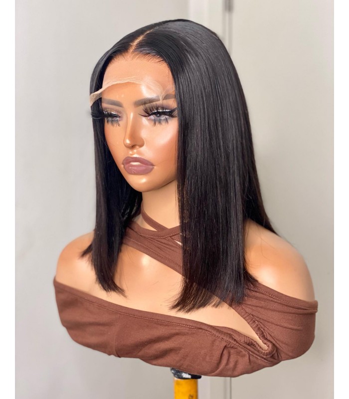5*5 undetectable straight bob HD lace closure human hair wig【hcw008】