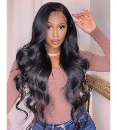 Brazilian Virgin Human Hair Body Wave Full Lace Wig -【MCW006】