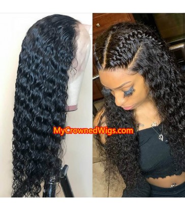Brazilian virgin deep curly bleached knots full lace wig-[mcw266]