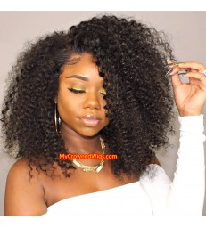 Brazilian virgin human hair kinky curl 360 frontal wig -[MCW355]