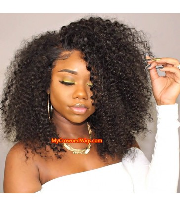 Brazilian virgin kinky curl 360 frontal wig -[MCW355]