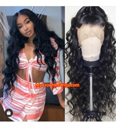 Pre Plucked 360 Lace Wigs Beach Wave Virgin Hair--[MCW351]