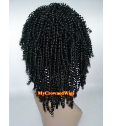 Brazilian virgin kinky curl bleached knots full lace wig-[MCW243]