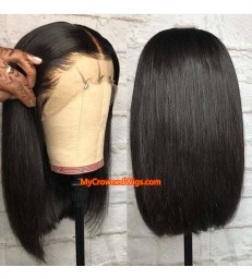 Stock Straight Bob Brazilian Virgin Human Hair 13*6 Lace Front Wig [LF002]