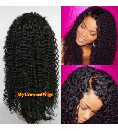 Brazilian virgin deep curl bleached knots glueless full lace wig-[mcw288]