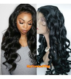 Brazilian virgin loose wave bleached knots full lace wig-[mcw215]