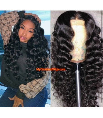 Brazilian virgin loose deep wave 360 frontal wig -[MCW352]
